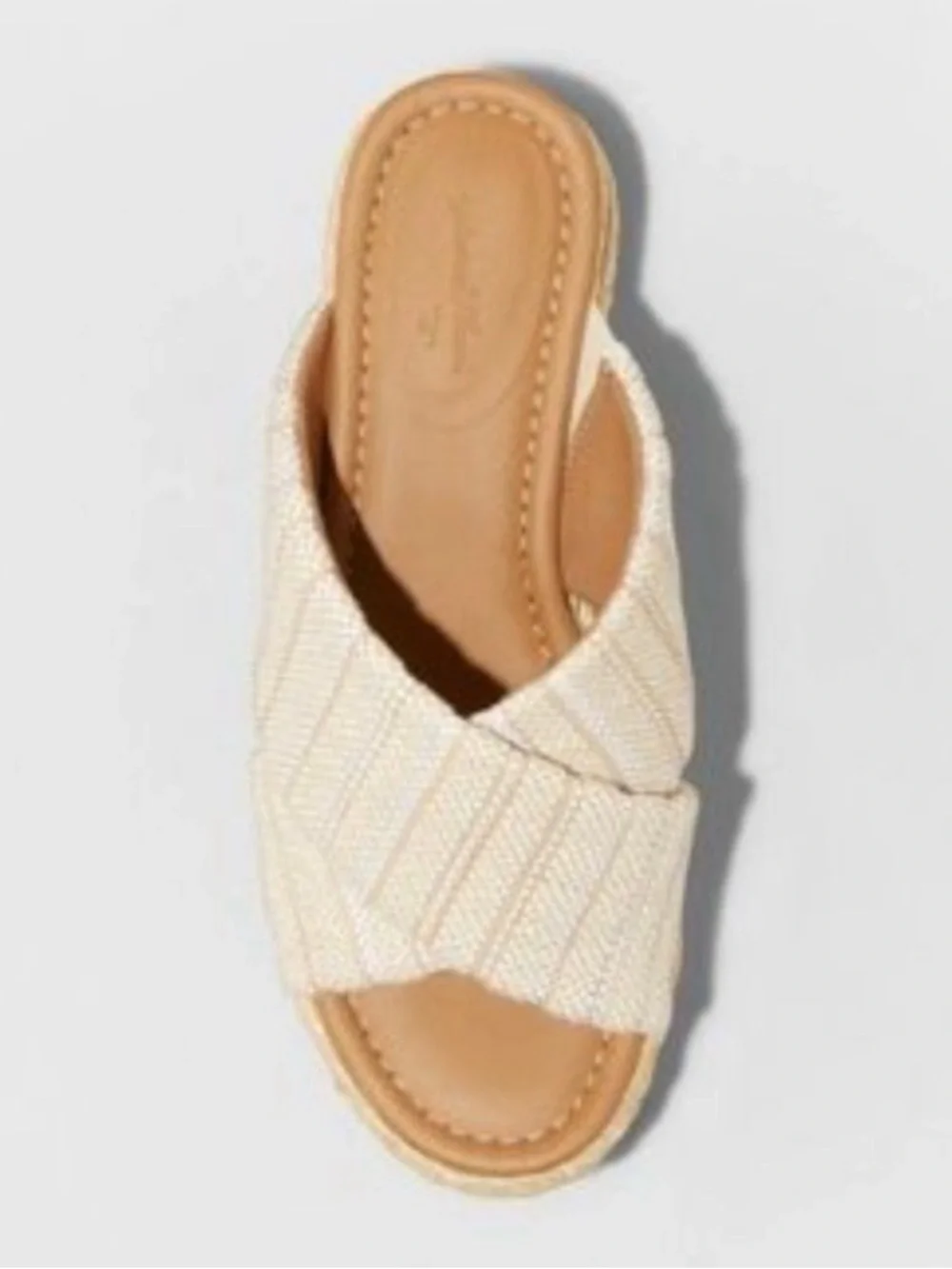 Universal Thread Desi Woven Crisscross Platform Slide Sandals - Cream
